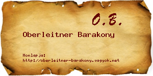 Oberleitner Barakony névjegykártya
